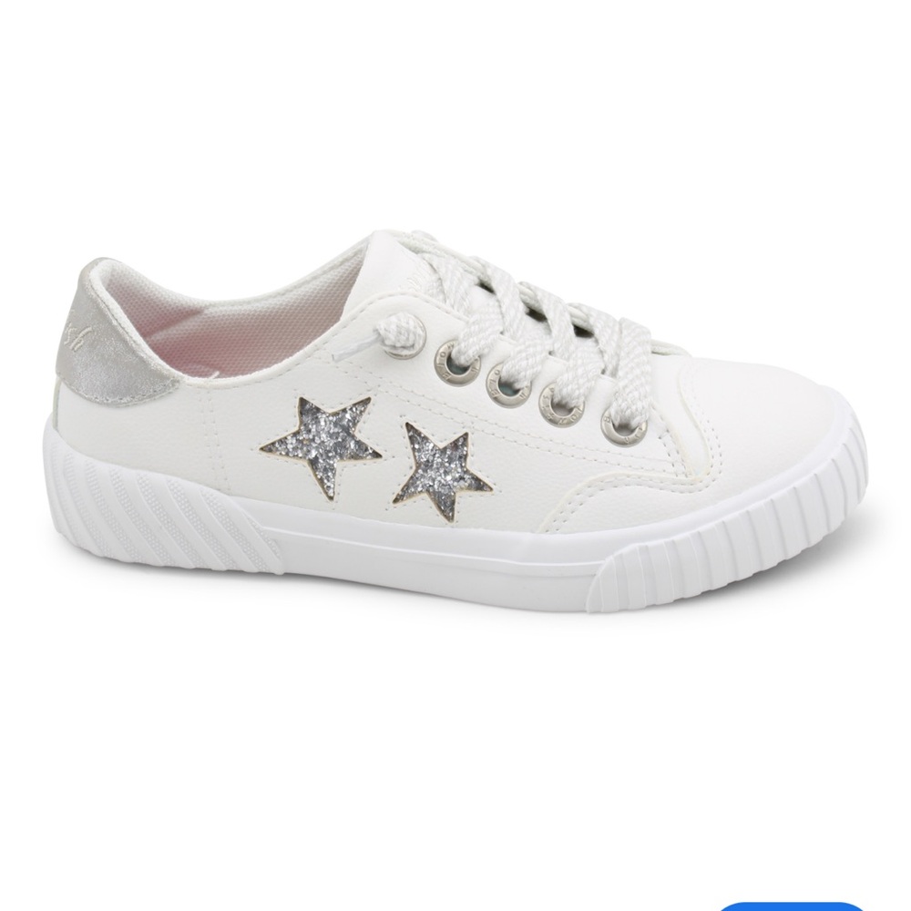 White and Silver Star Sneakers